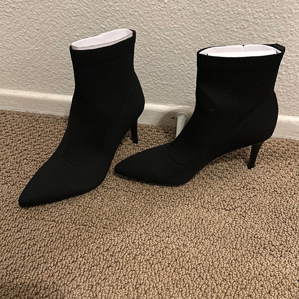 Calvin Klein Black Knit Heel Booties